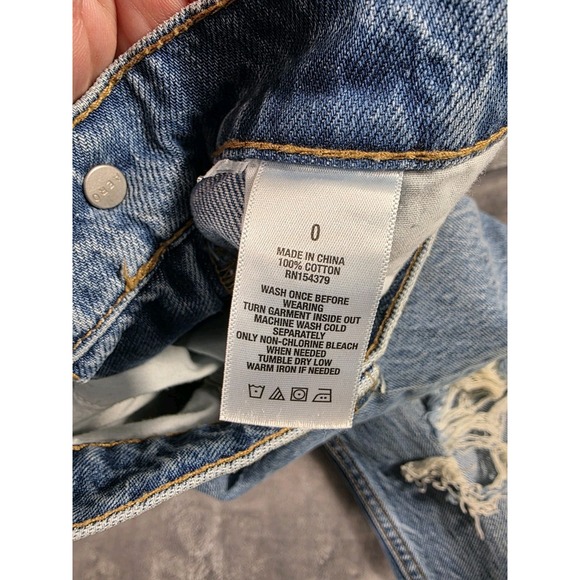 Aeropostale Mom Jean Women's Size 0 Blue Light Wash Mid Rise Distressed - Picture 6 of 8